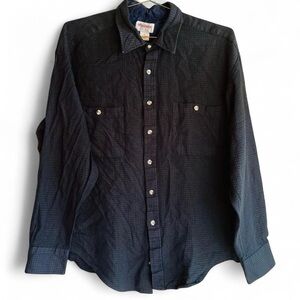 Vintage 90s Plaid Button-Up Shirt – Blue Green Grunge Flannel Style – Windridge